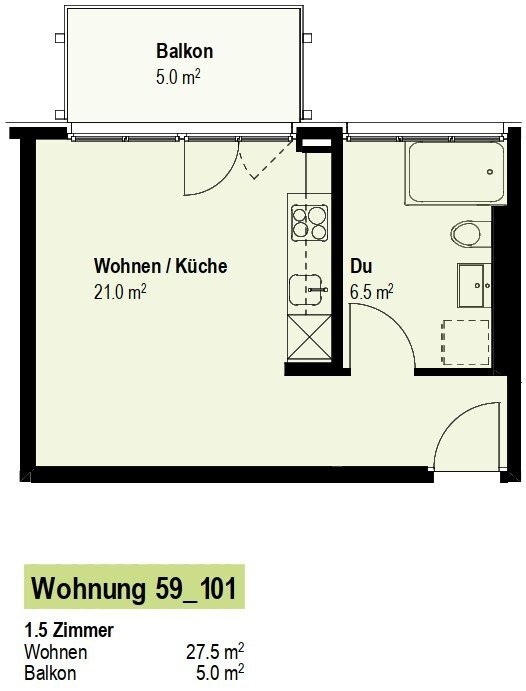 Appartamento di 1 ½ locali, foto 5 di 6
