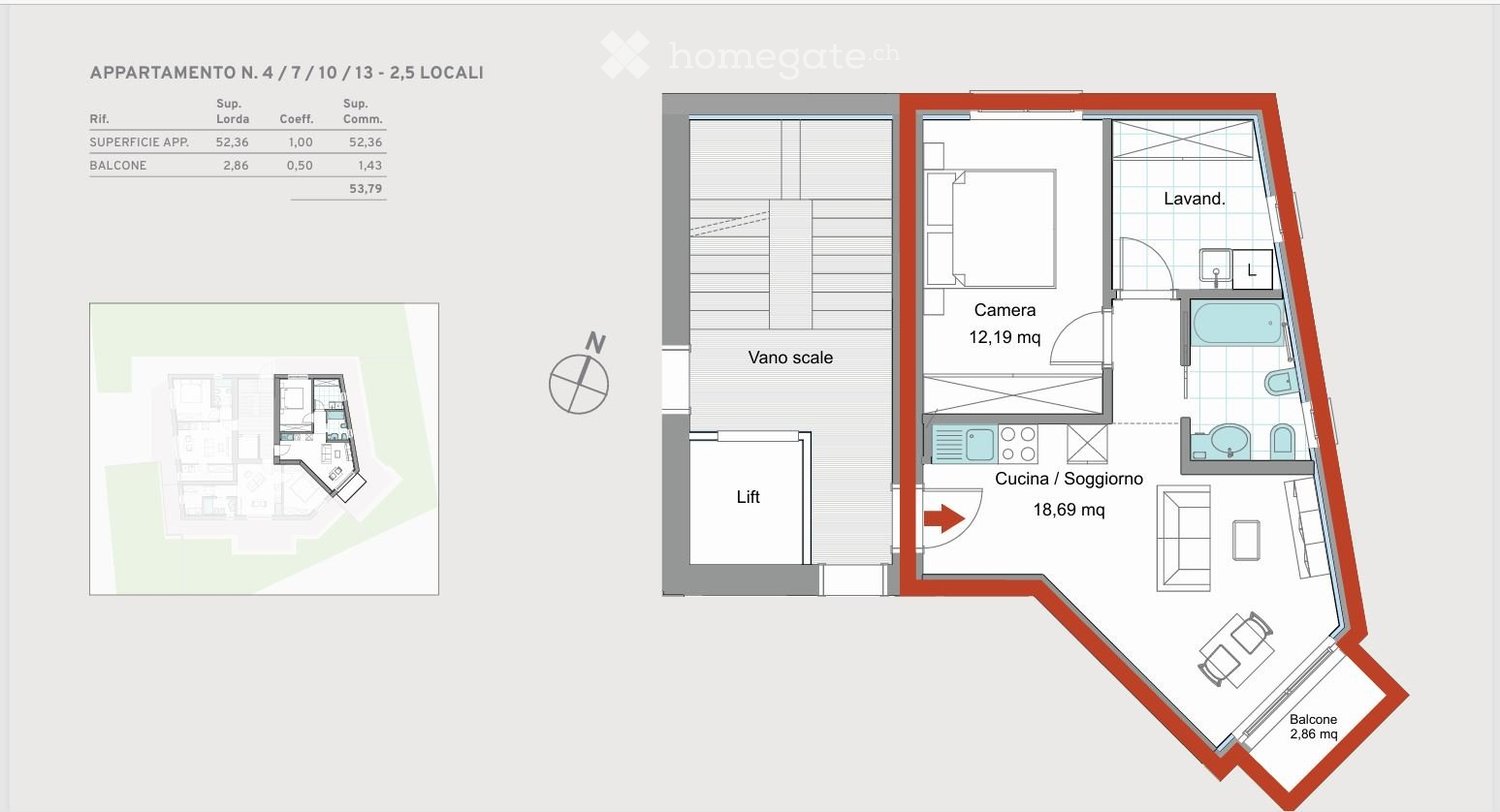 2 ½ rooms apartment