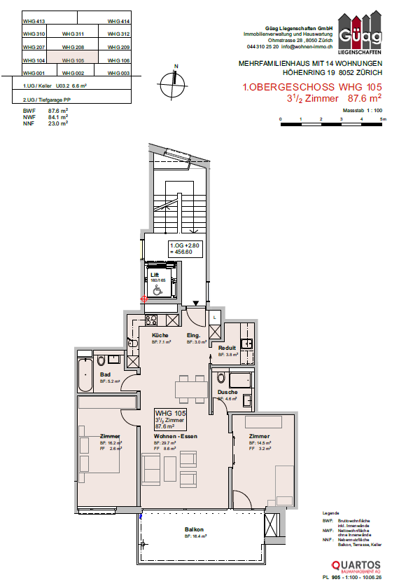 Appartamento di 3 ½ locali