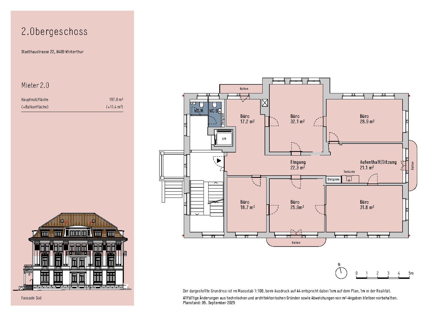 ufficio di 197m²