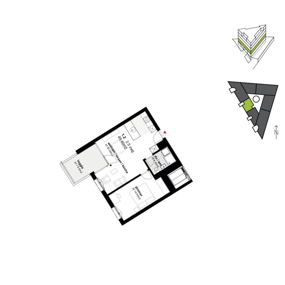 2 ½ rooms apartment