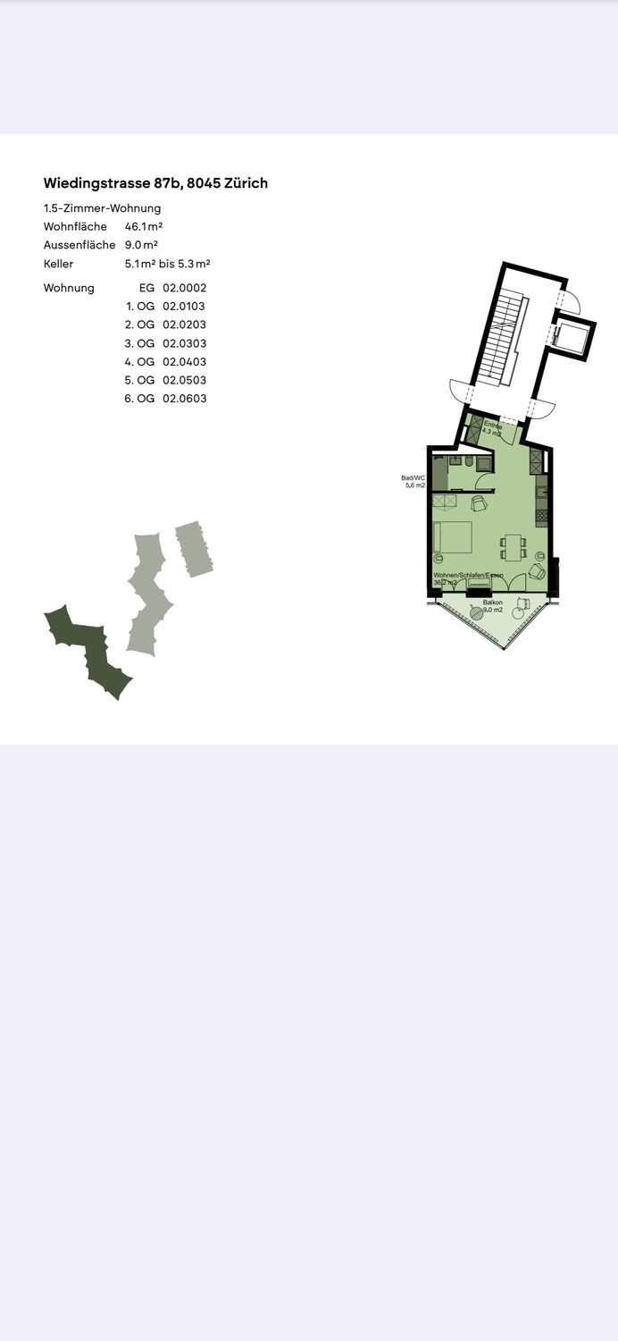 Appartamento di 1 ½ locali
