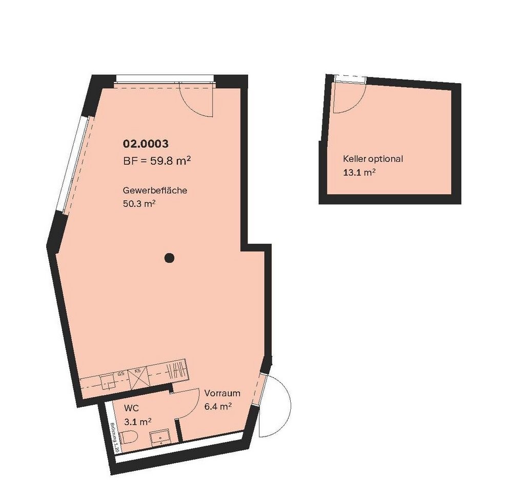 60m² commerciale