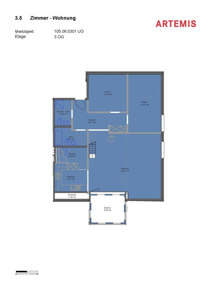 3 ½ locali appartamento mansardato