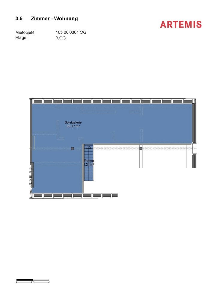3 ½ locali appartamento mansardato