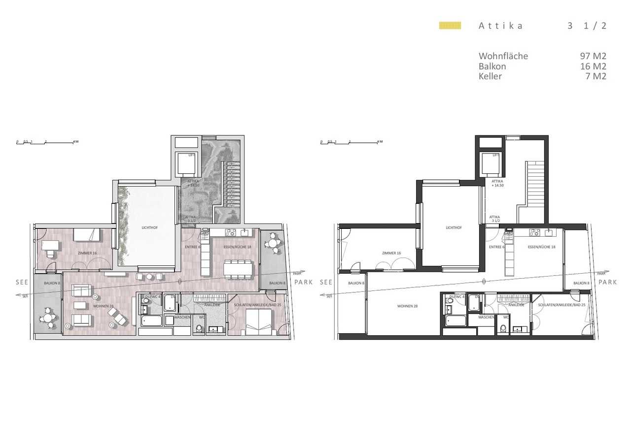 Appartement mansardé de 3 ½ pièces