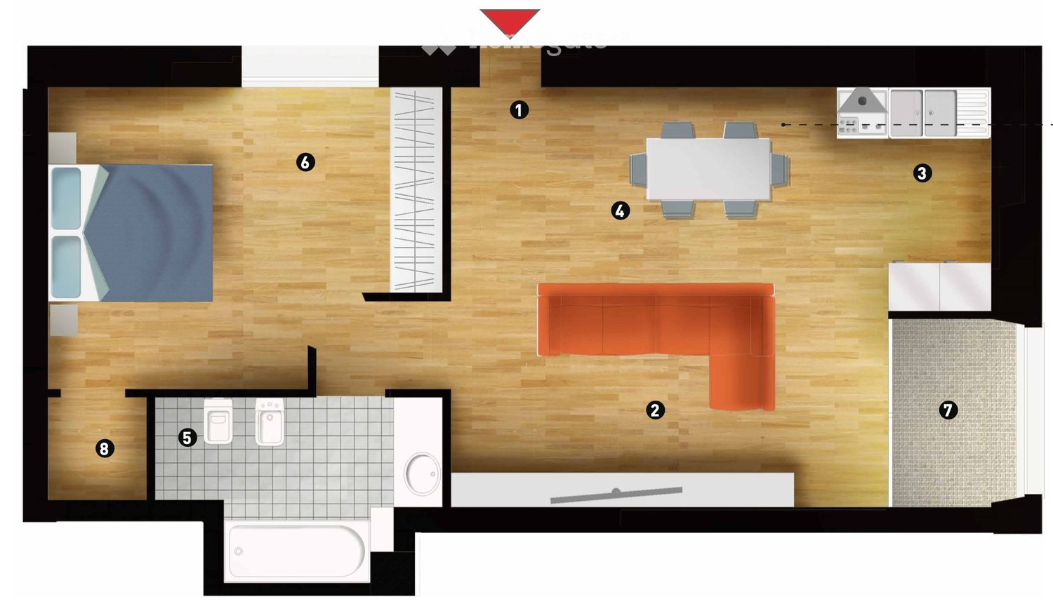 2 ½ rooms apartment