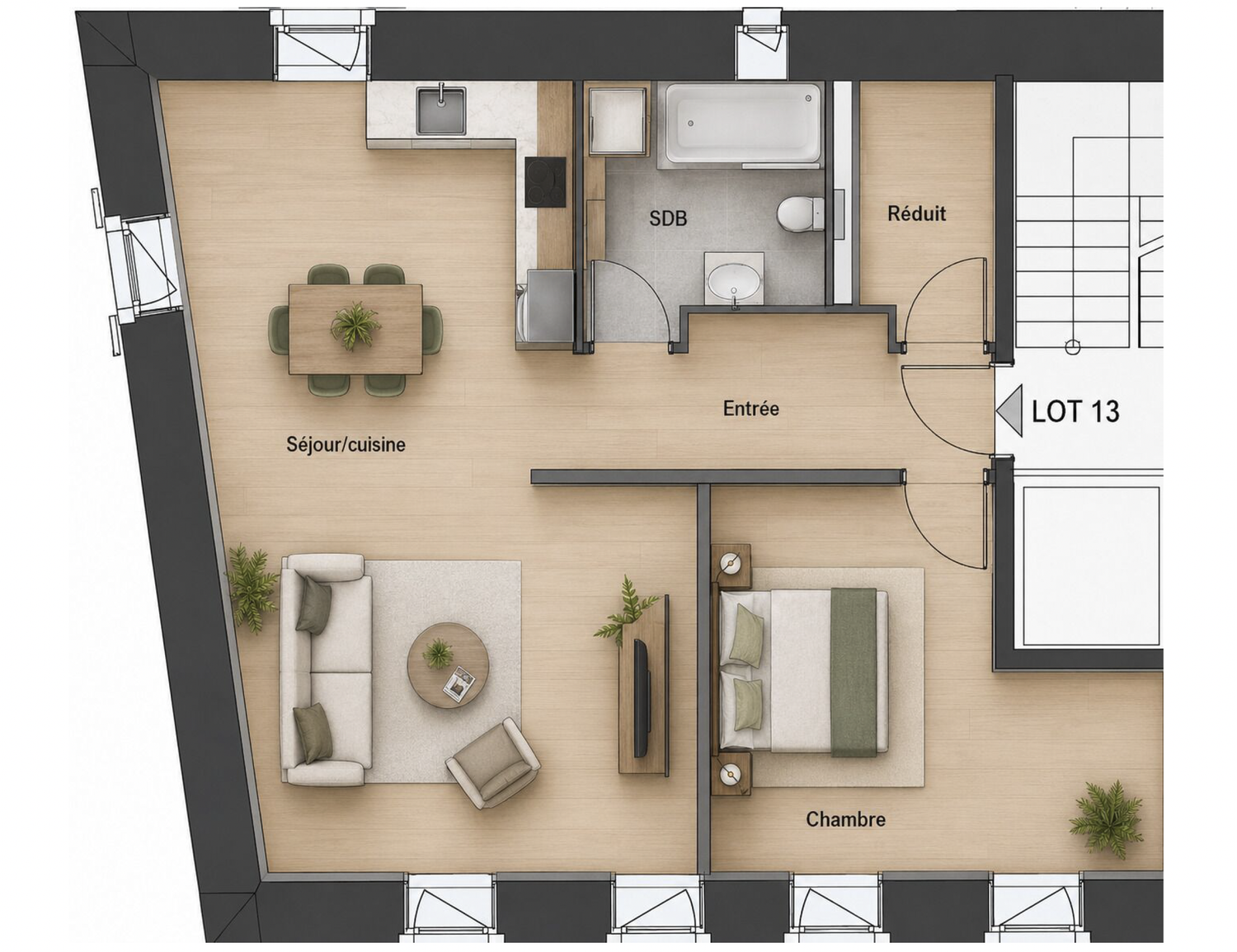 2 ½ rooms apartment