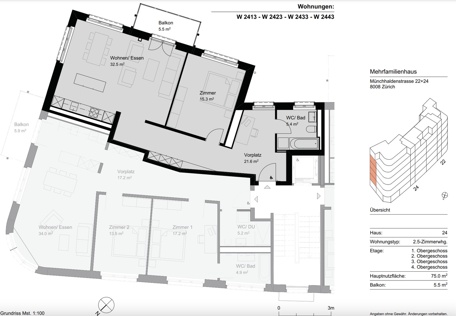 Appartamento di 2 ½ locali, foto 3 di 4