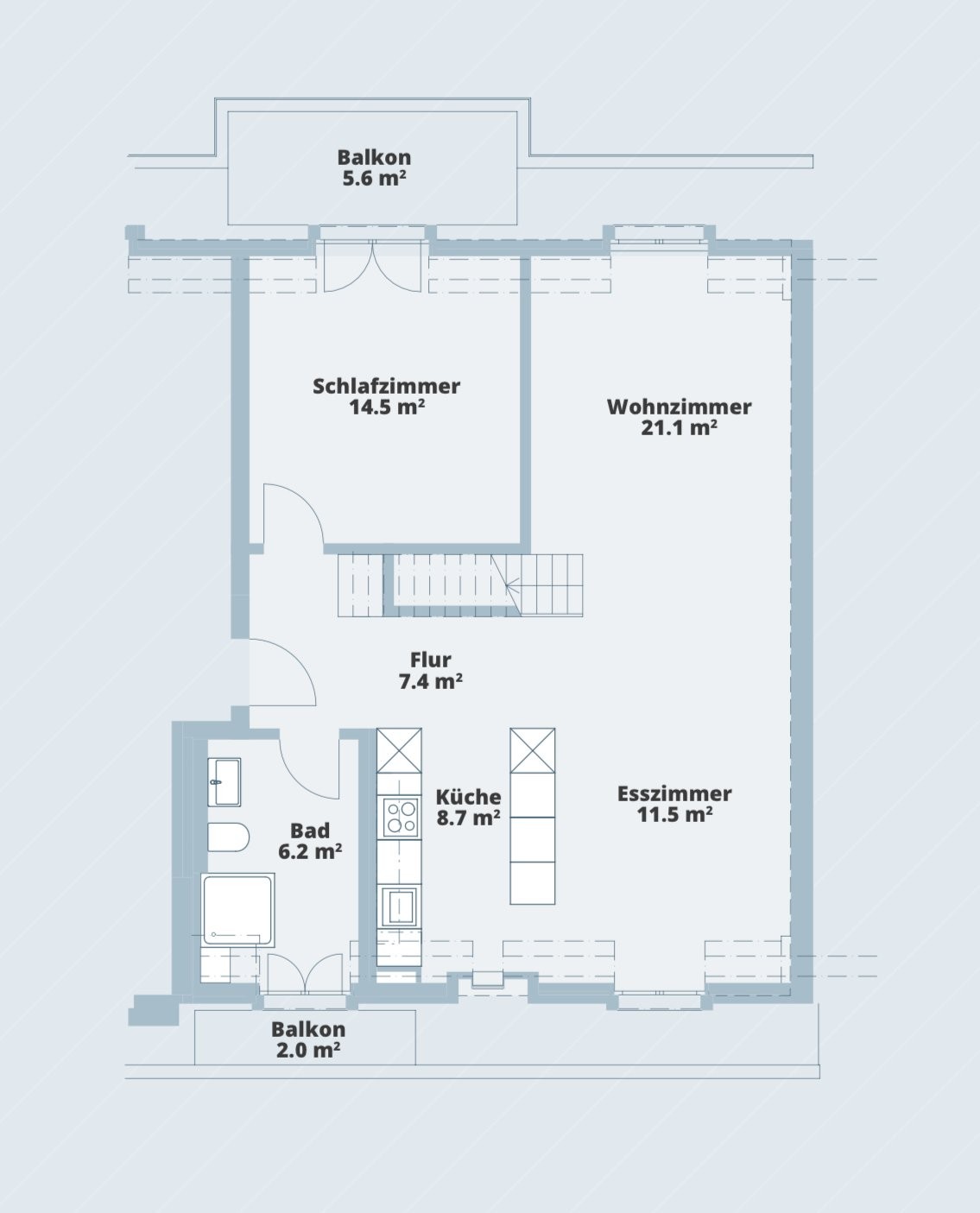 3 ½ rooms attic flat