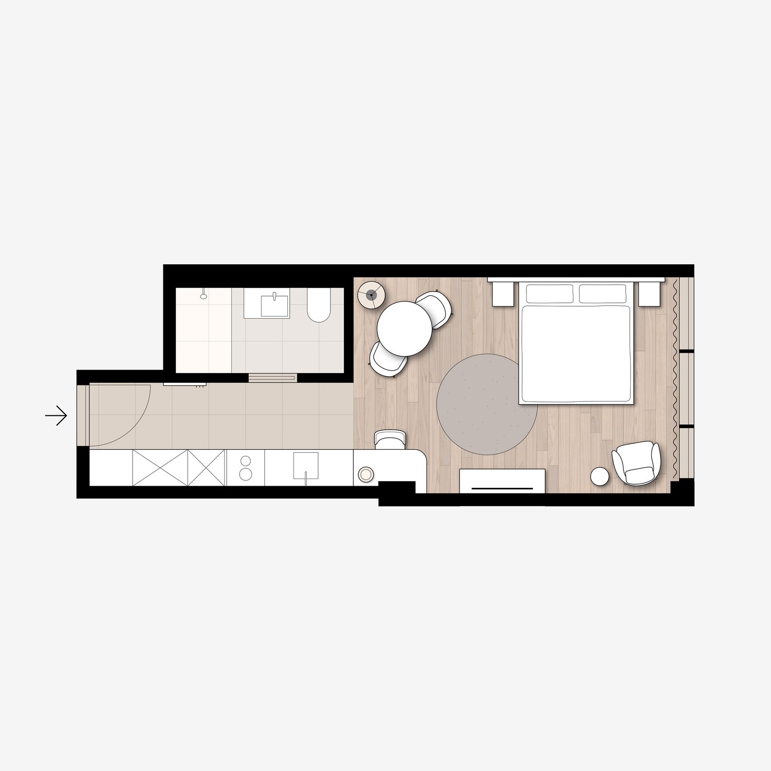 1 room apartment