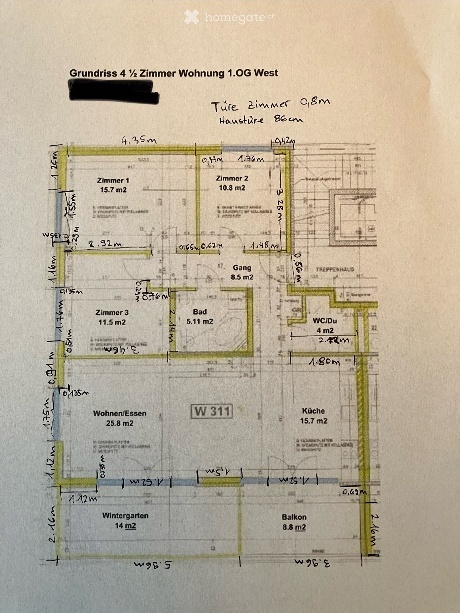 4 rooms apartment