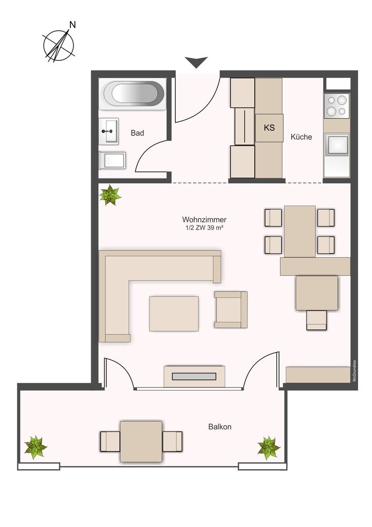 Appartamento di 1 ½ locali, foto 6 di 6
