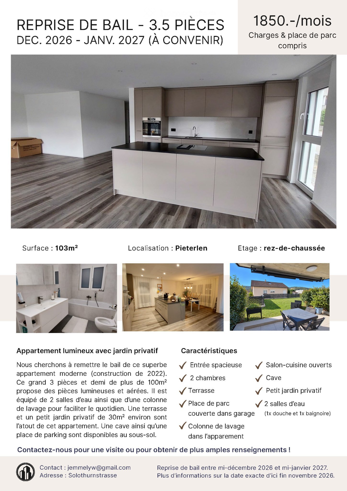 Appartamento di 3 ½ locali