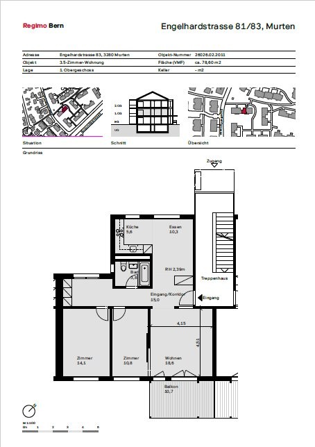 appartamento di 3 ½ locali