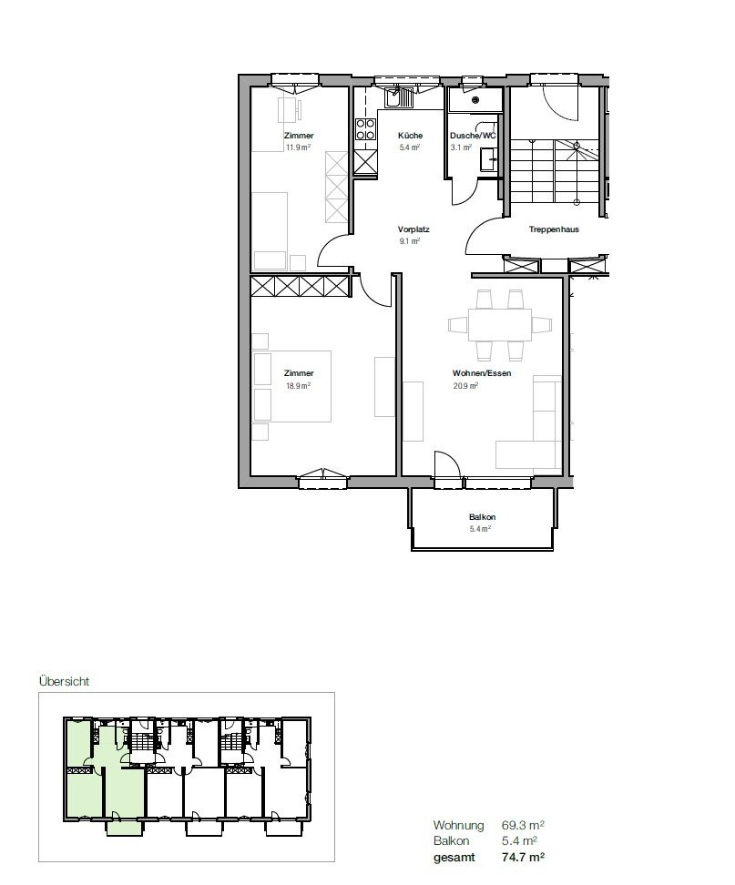 3 ½ rooms apartment