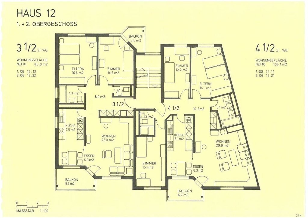 3 ½ pièces appartement