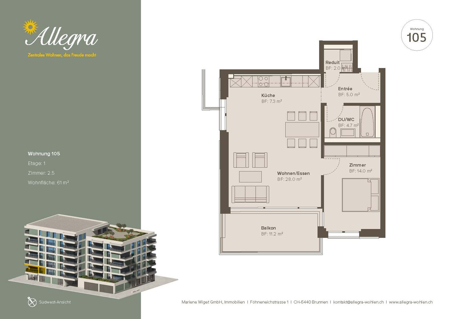 2 ½ rooms apartment
