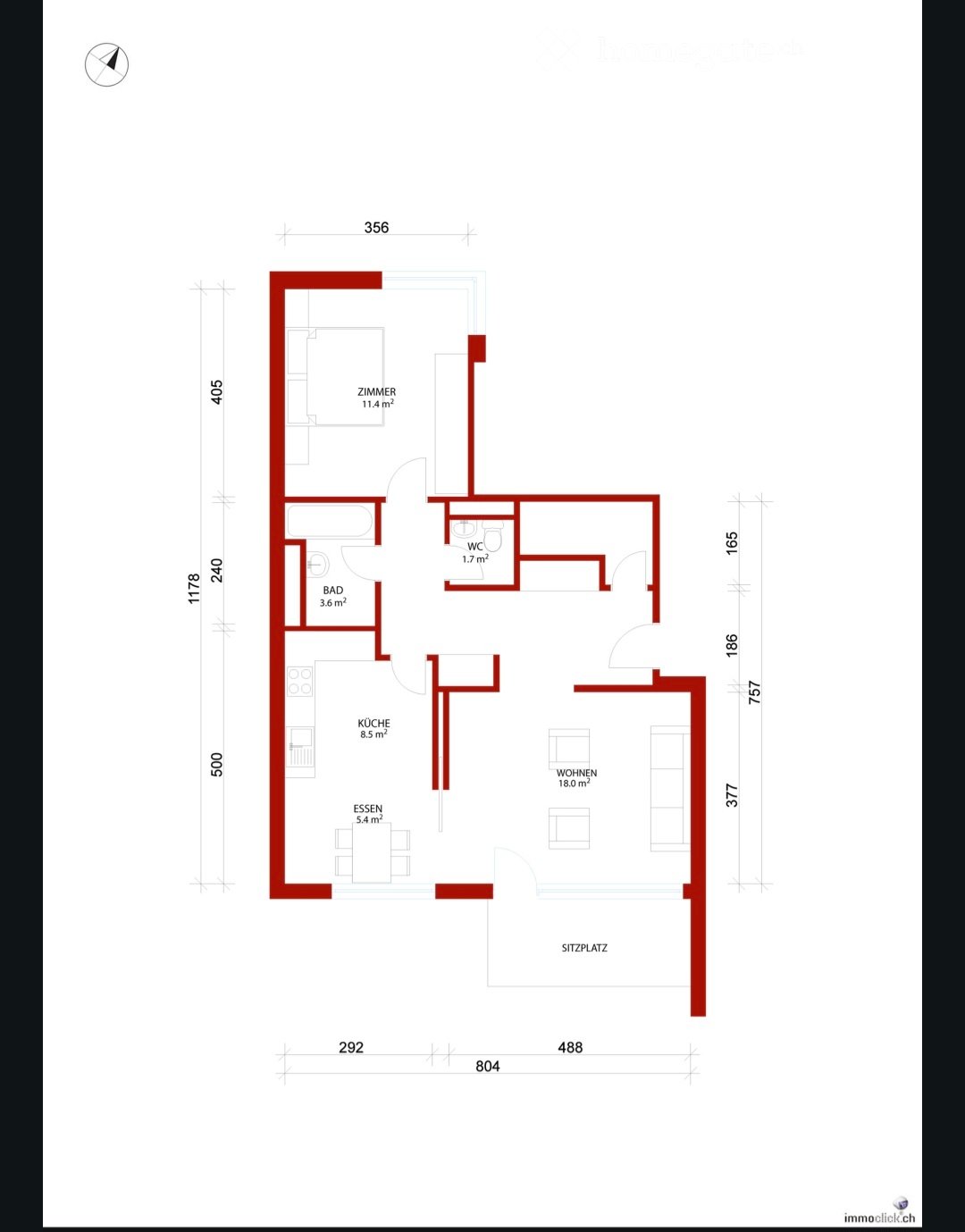 Appartement de 2 ½ pièces