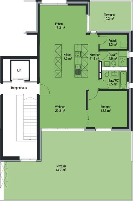 2 ½ rooms attic flat