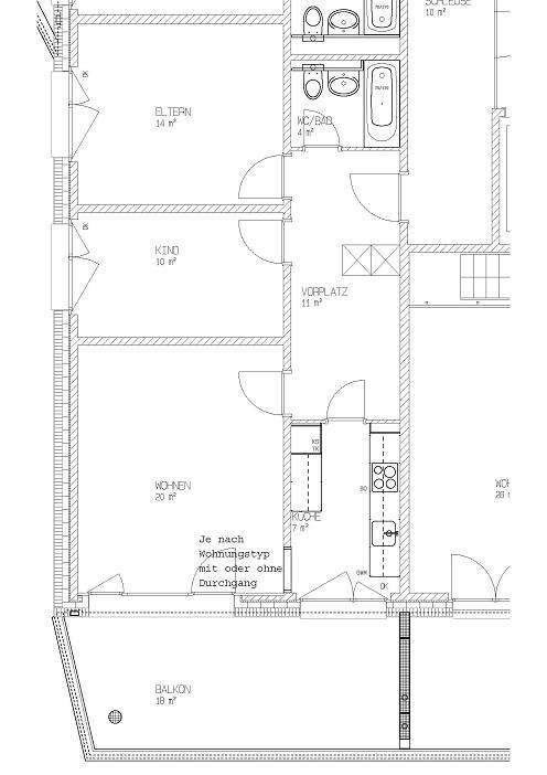 3 pièces appartement