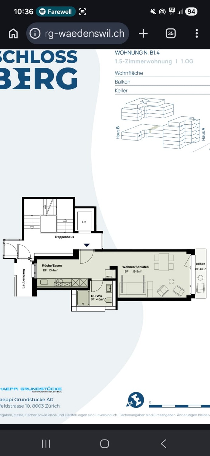 Appartamento di 1 ½ locali, foto 1 di 8