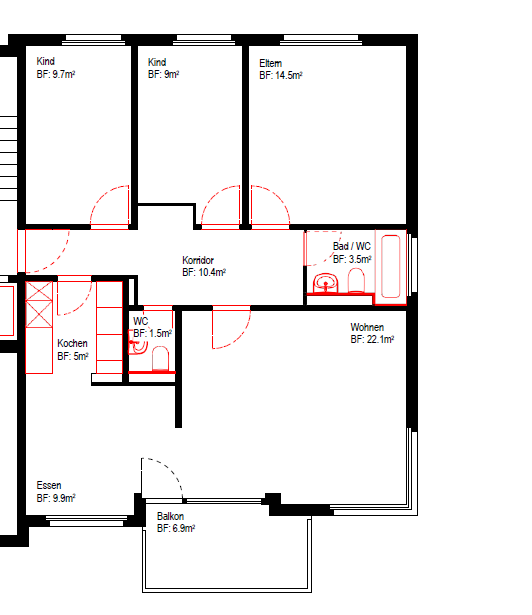 Appartamento di 4 ½ rooms