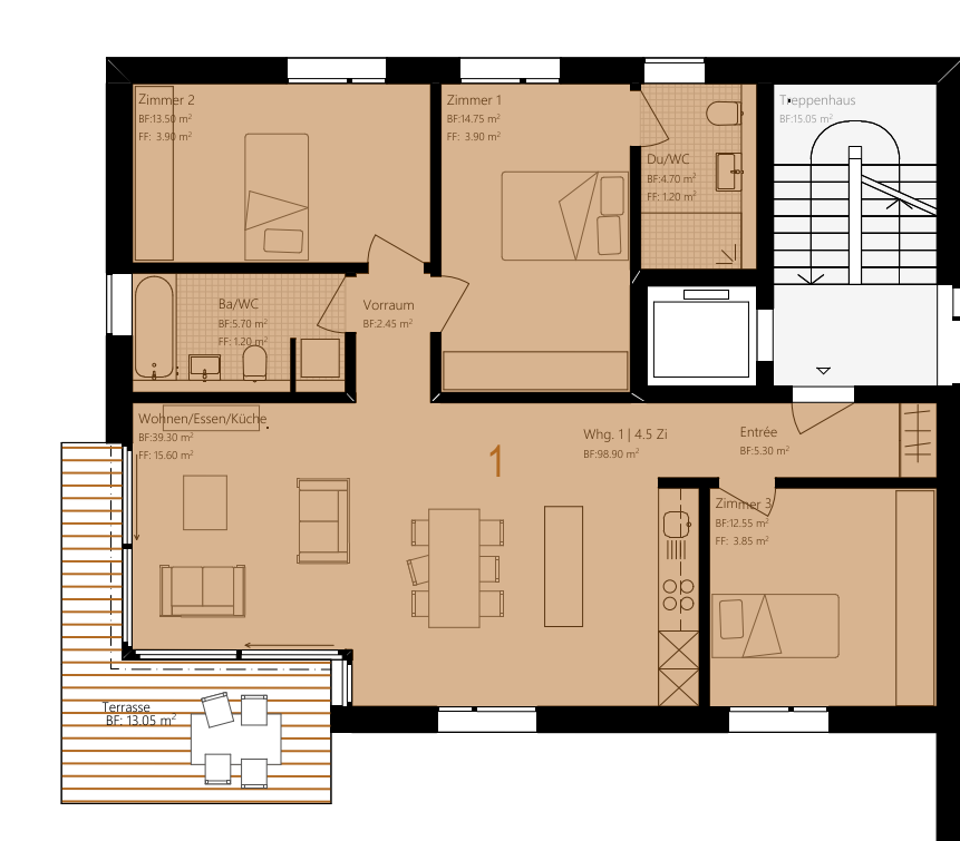 4 ½ rooms apartment