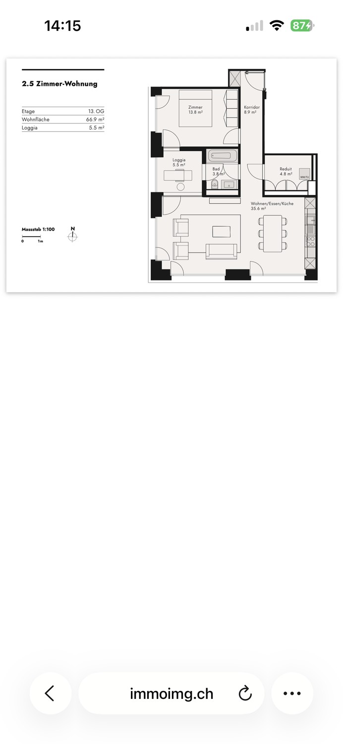 2 ½ rooms apartment