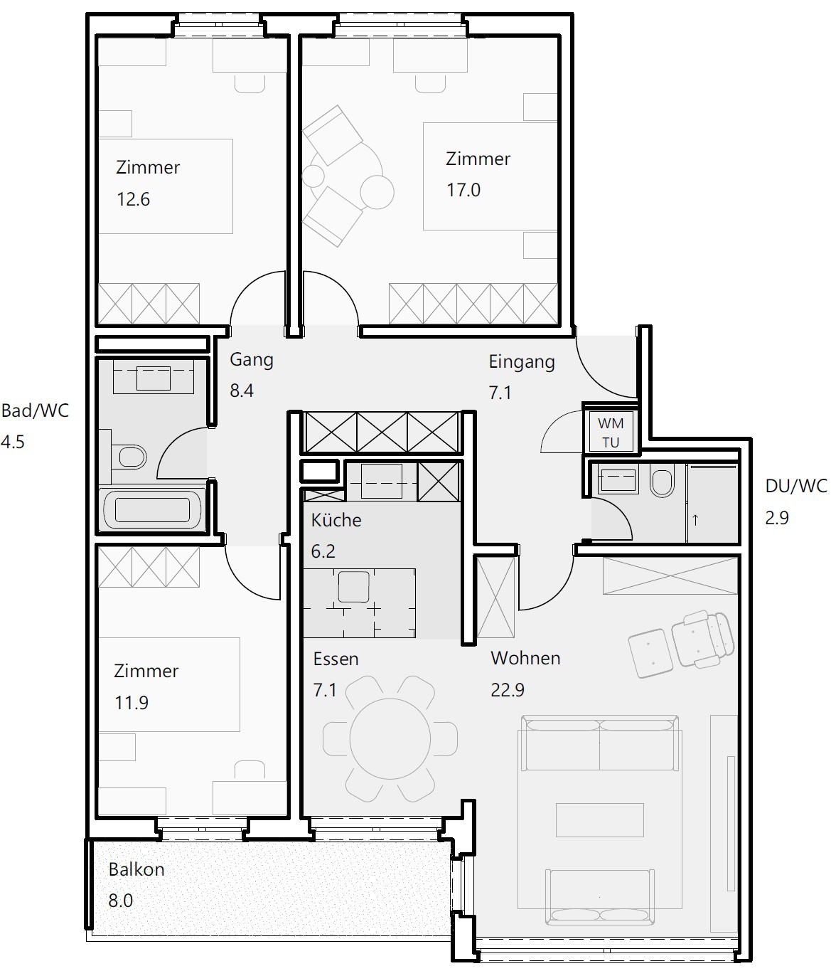 Appartamento mansardato di 3 ½ locali, foto 5 di 9
