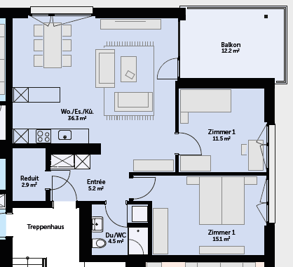 appartamento attico di 2 ½ locali, foto 5 di 6