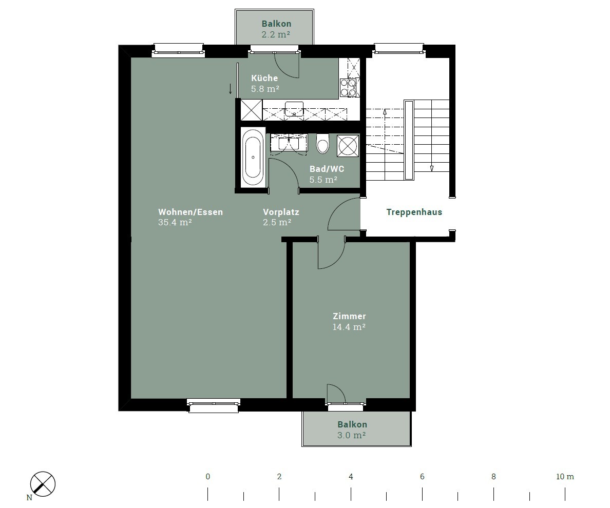 Appartamento di 2 ½ locali, foto 5 di 10