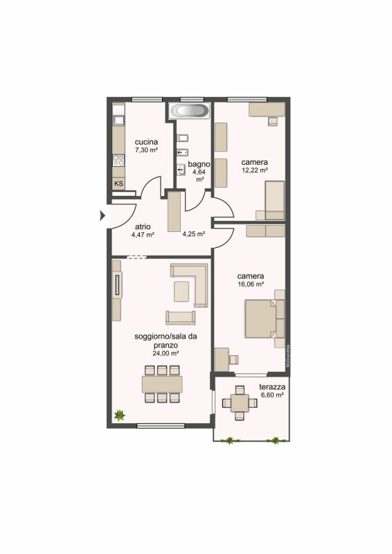 3 ½ rooms apartment