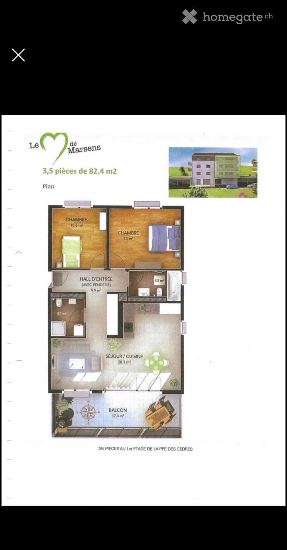 3 ½ rooms apartment