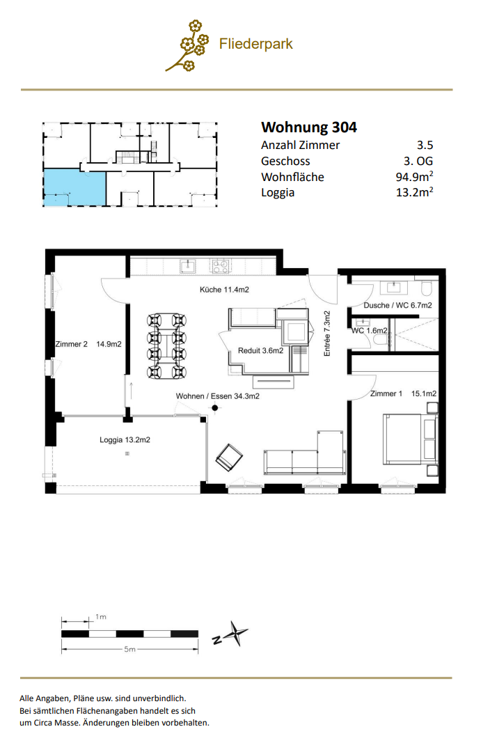Appartamento di 3 ½ locali