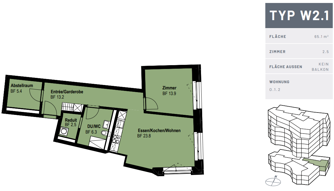 2 ½ rooms apartment