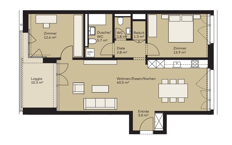 3 ½ rooms apartment