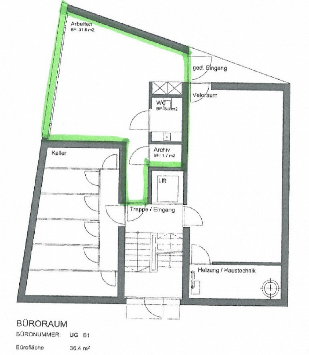 36m² commerciale