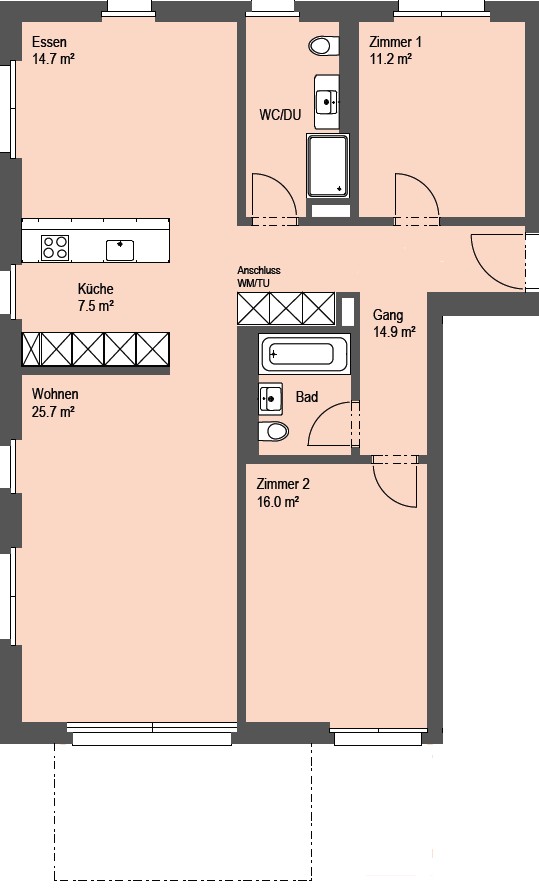 Appartamento di 3 ½ locali, foto 1 di 9