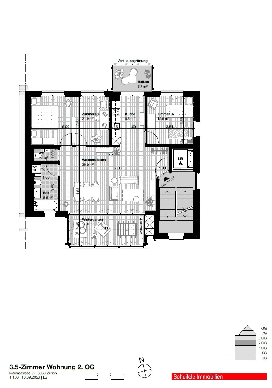 Appartamento di 3 ½ locali