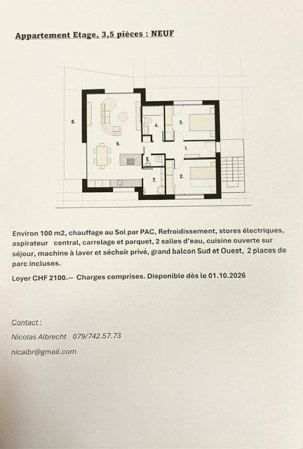 Appartamento di 3 ½ locali