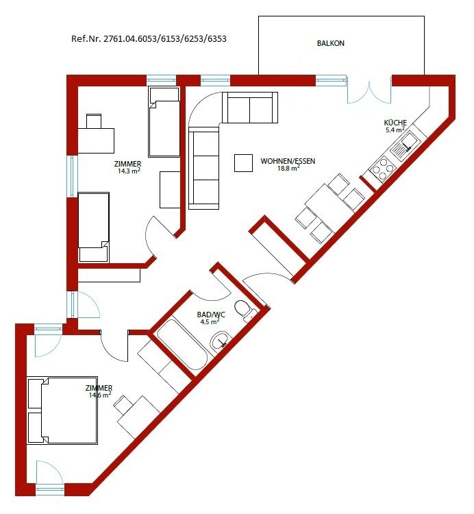 Appartamento di 3 ½ locali