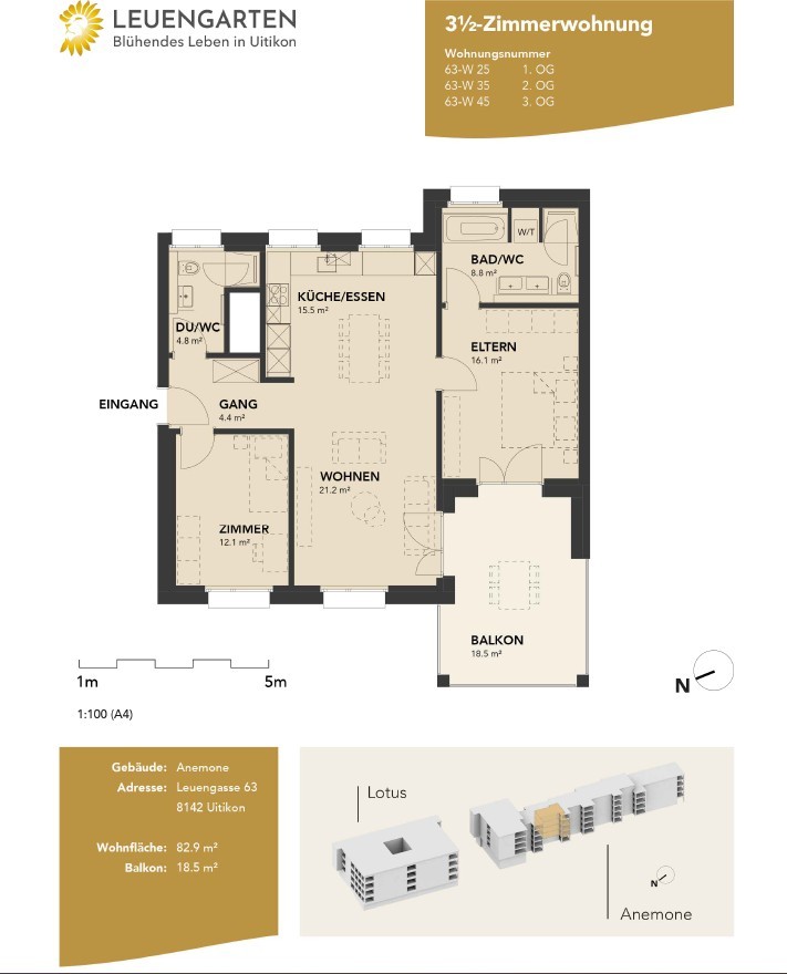 Appartamento di 2 ½ locali, foto 1 di 4