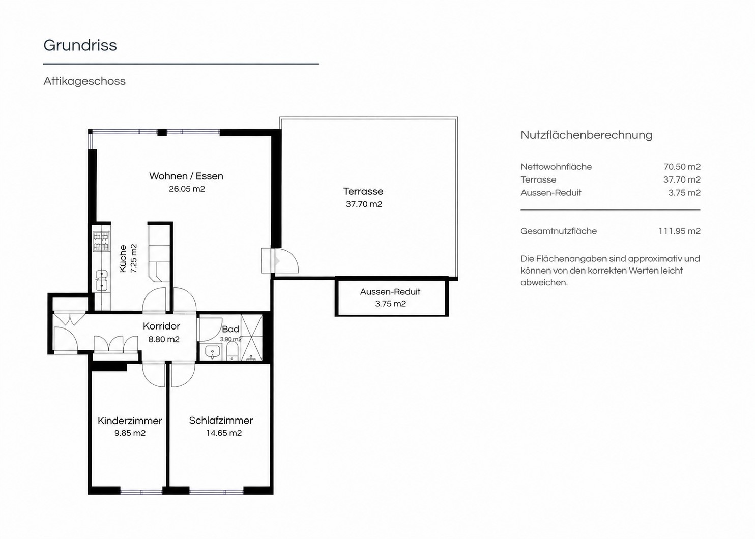 Appartement de 3 ½ pièces