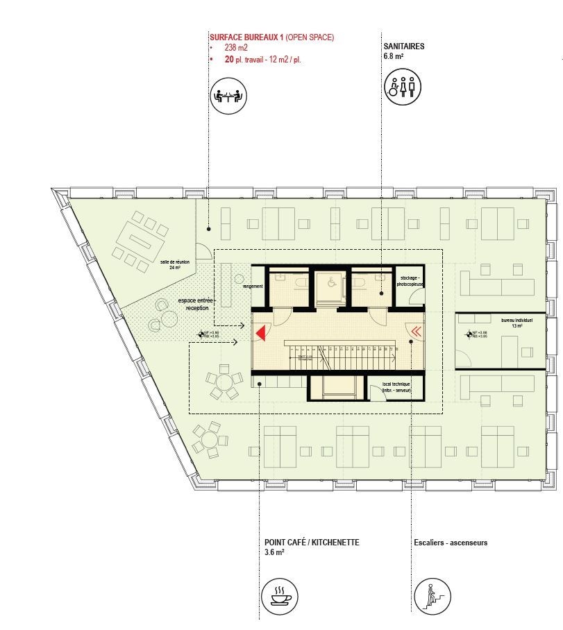 ufficio di 121m²