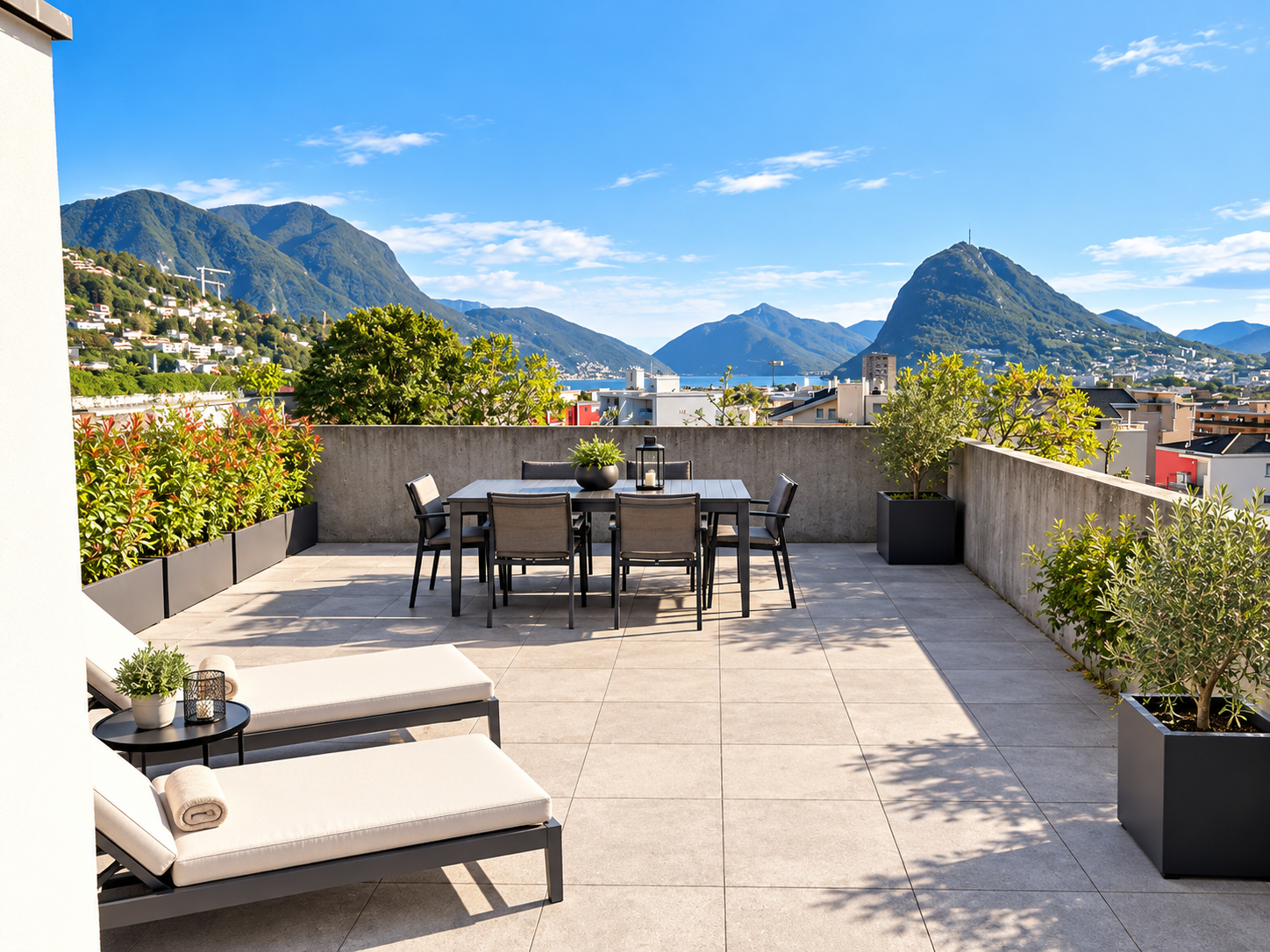 3 rooms terrace flat