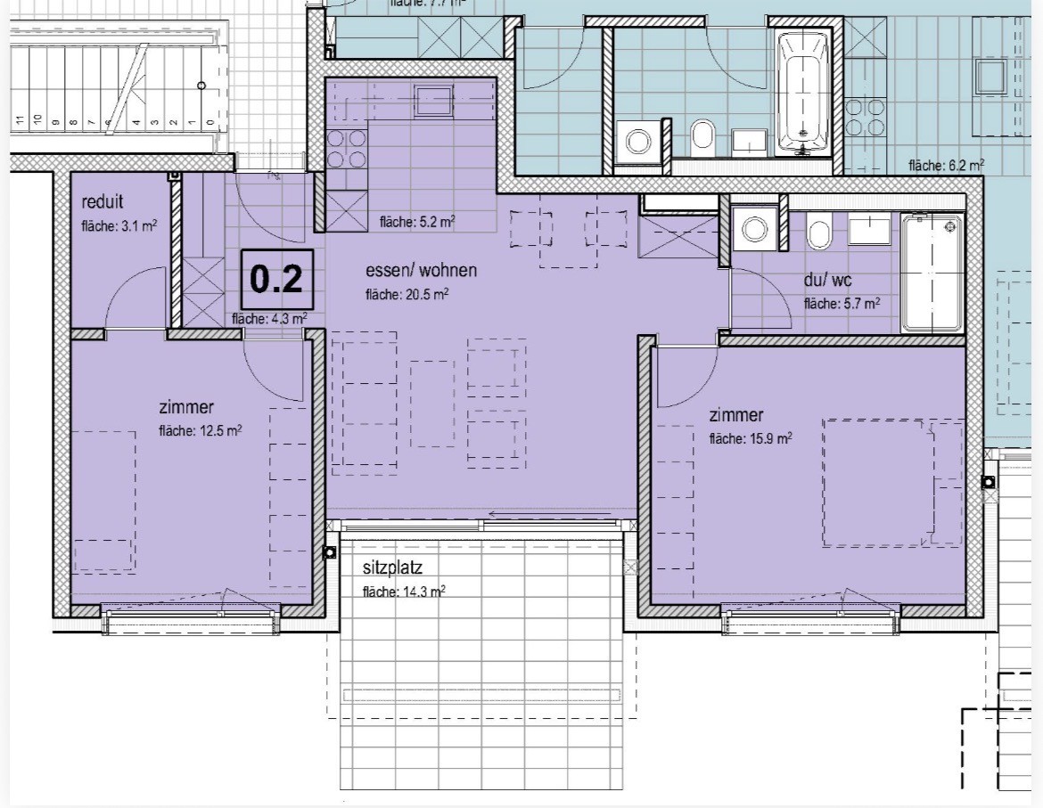 3 rooms apartment