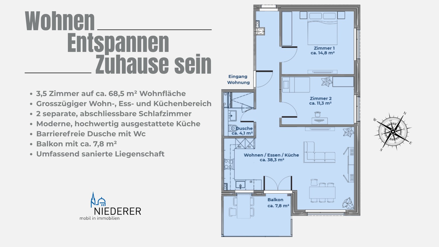 3 ½ rooms apartment