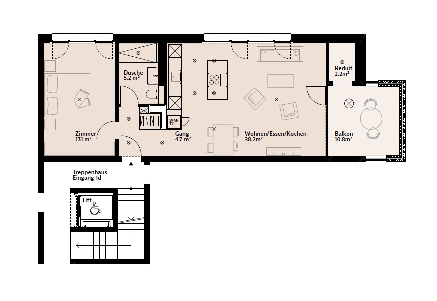 Appartamento di 2 ½ locali, foto 2 di 6