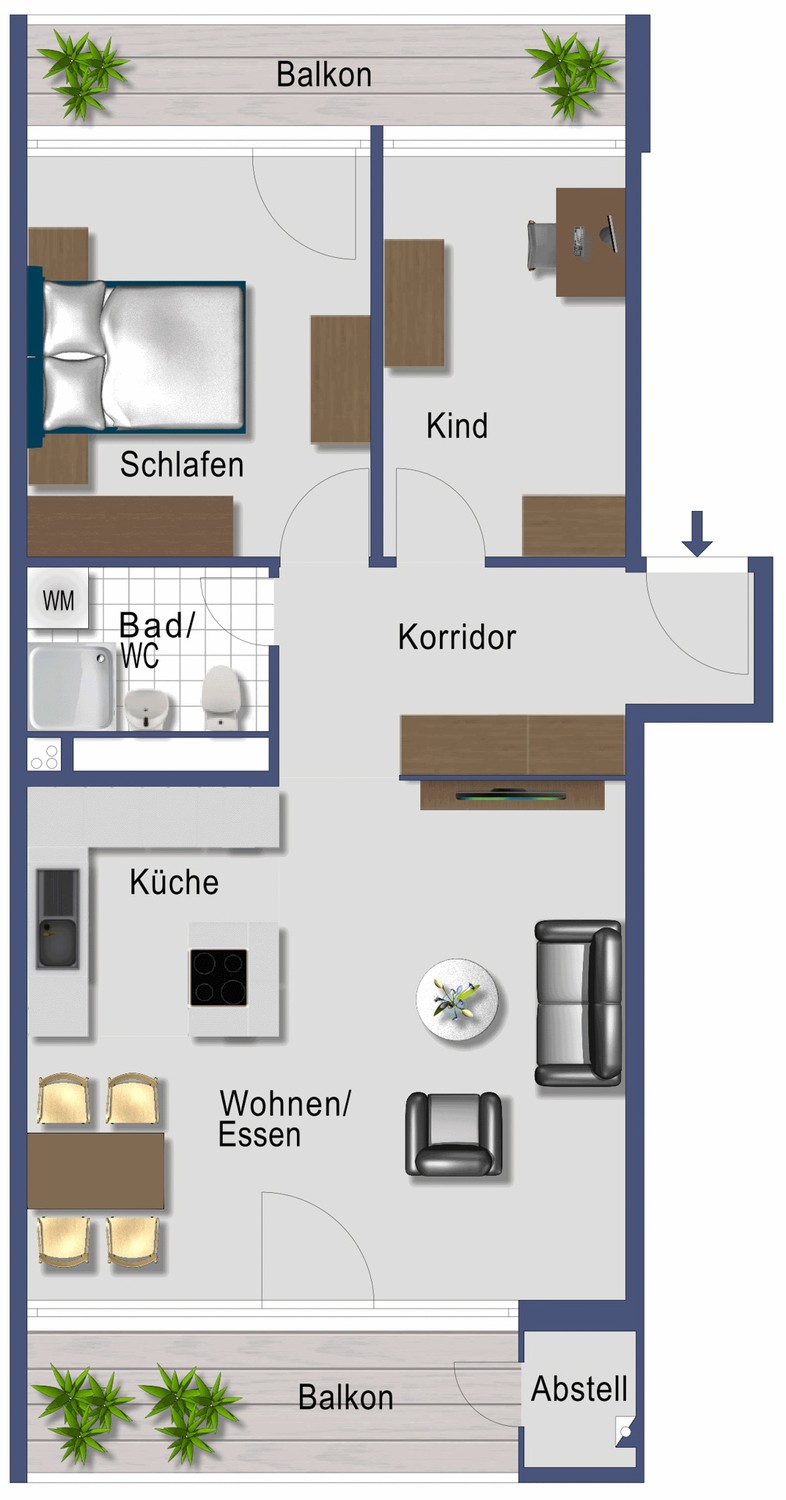 3 ½ rooms apartment